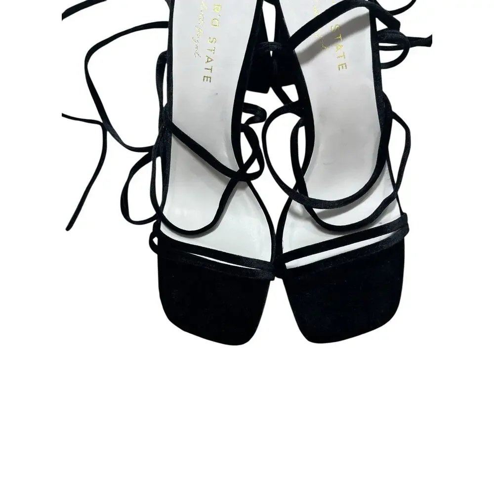 Women's Altar'd State Black Platform Sandals Heel Shoes 10 Block Strappy